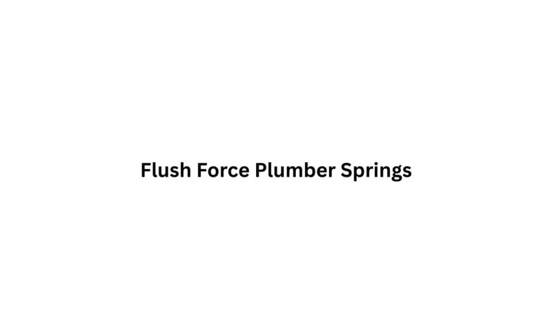 Flush Force Plumber Springs